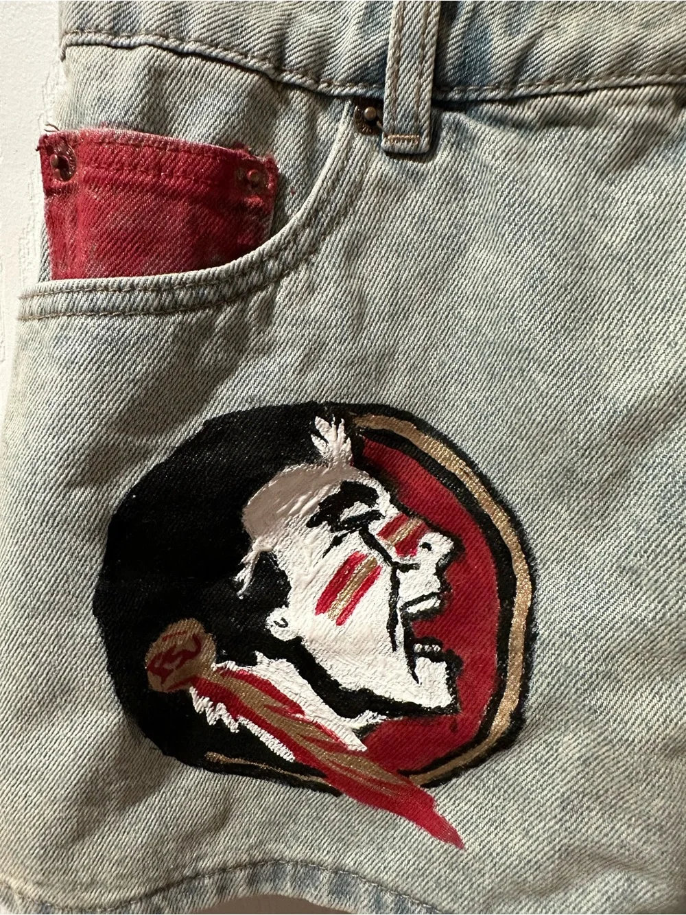 FSU inspired -handmade Jean skirt
